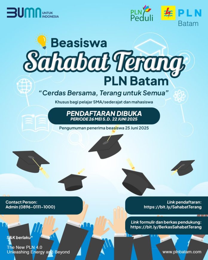 Beasiswa dari PLN Batam. Foto : ist