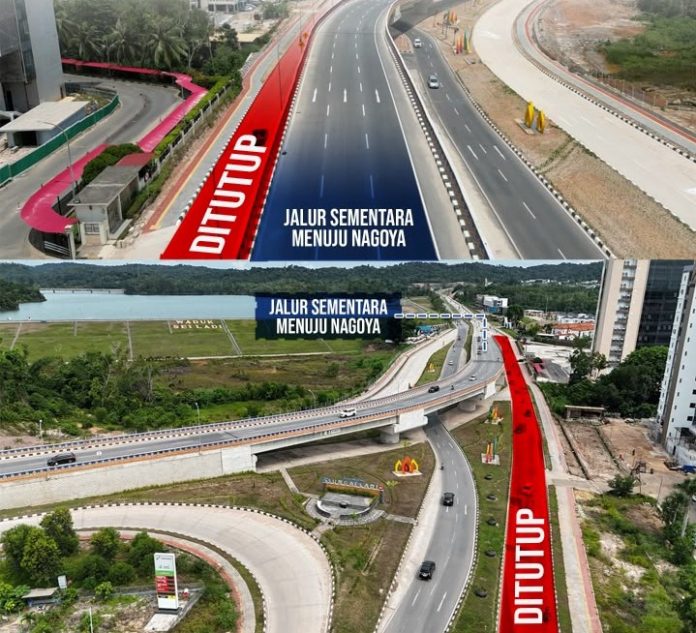 BP Batam melakukan penutupan jalan Gajah Mada persisnya dekat kampus UIB. Foto : ist